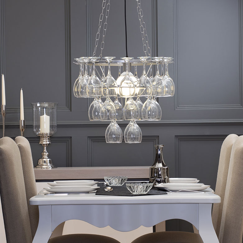 silver dining room chandelier
