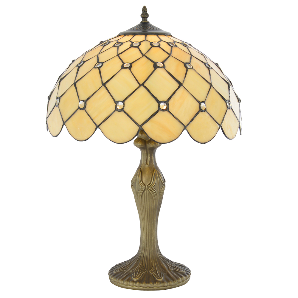 16" Tiffany Style Jewel Table Lamp Light Honey Shade in ...