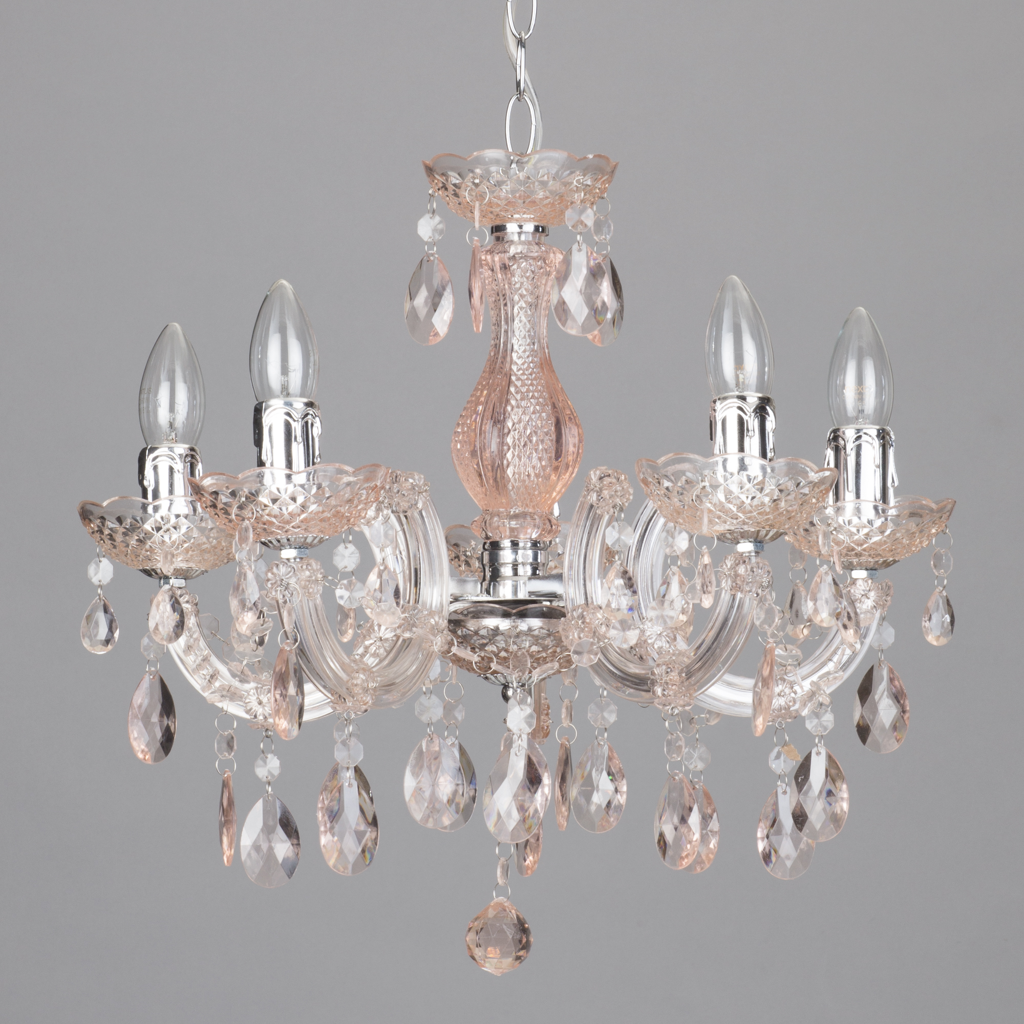 Marie Therese 5 Light Ceiling Chandelier Light in Smoke E14 Fitting Litecraft