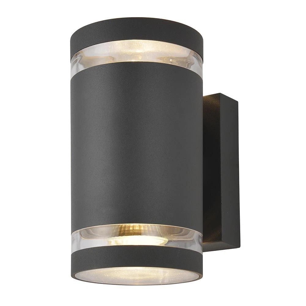 Litecraft Helo Up & Down Outdoor IP44 Rated Wall Light - Dark Grey Clearance