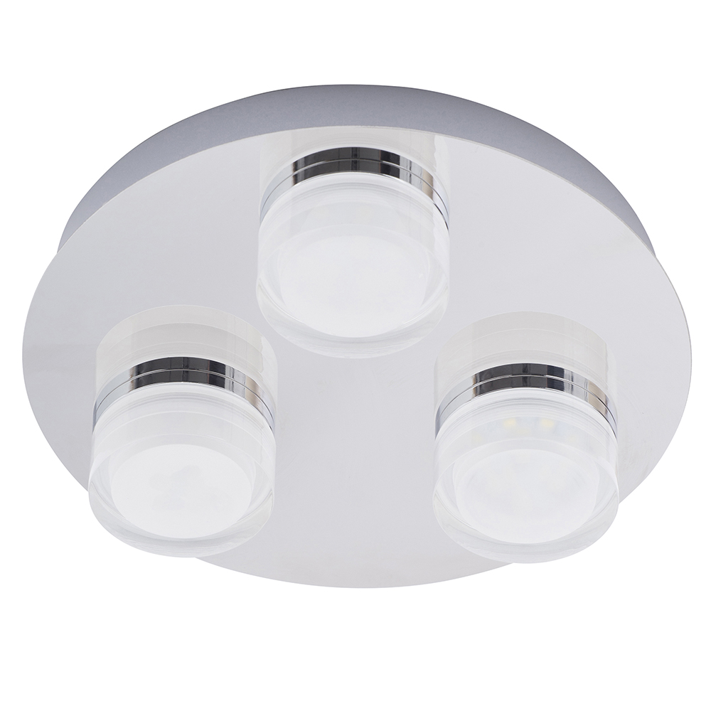 Details About Bolton 3 Way Led Spot Light Plate Bathroom Modern Lighting In Chrome Litecraft