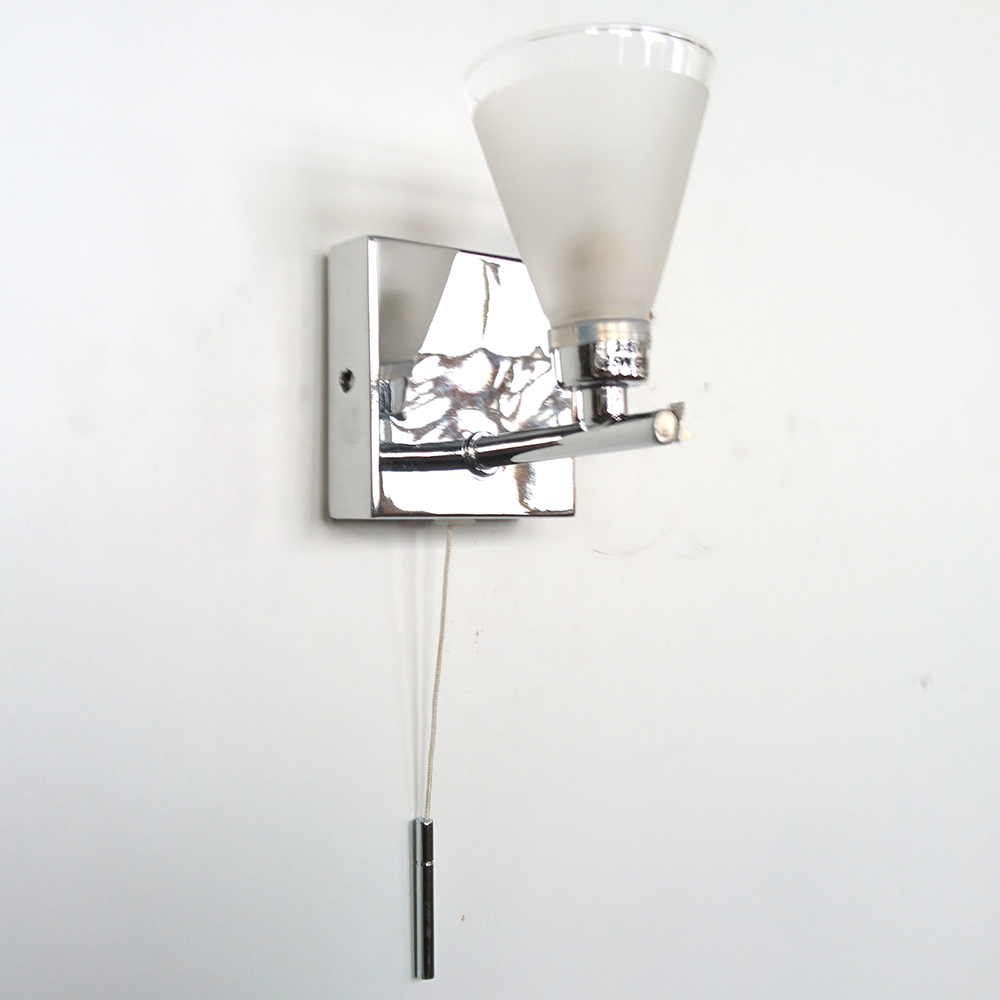 1 Light Wall Light Glass Shade Bathroom Modern Light Chrome CLEARANCE Litecraft