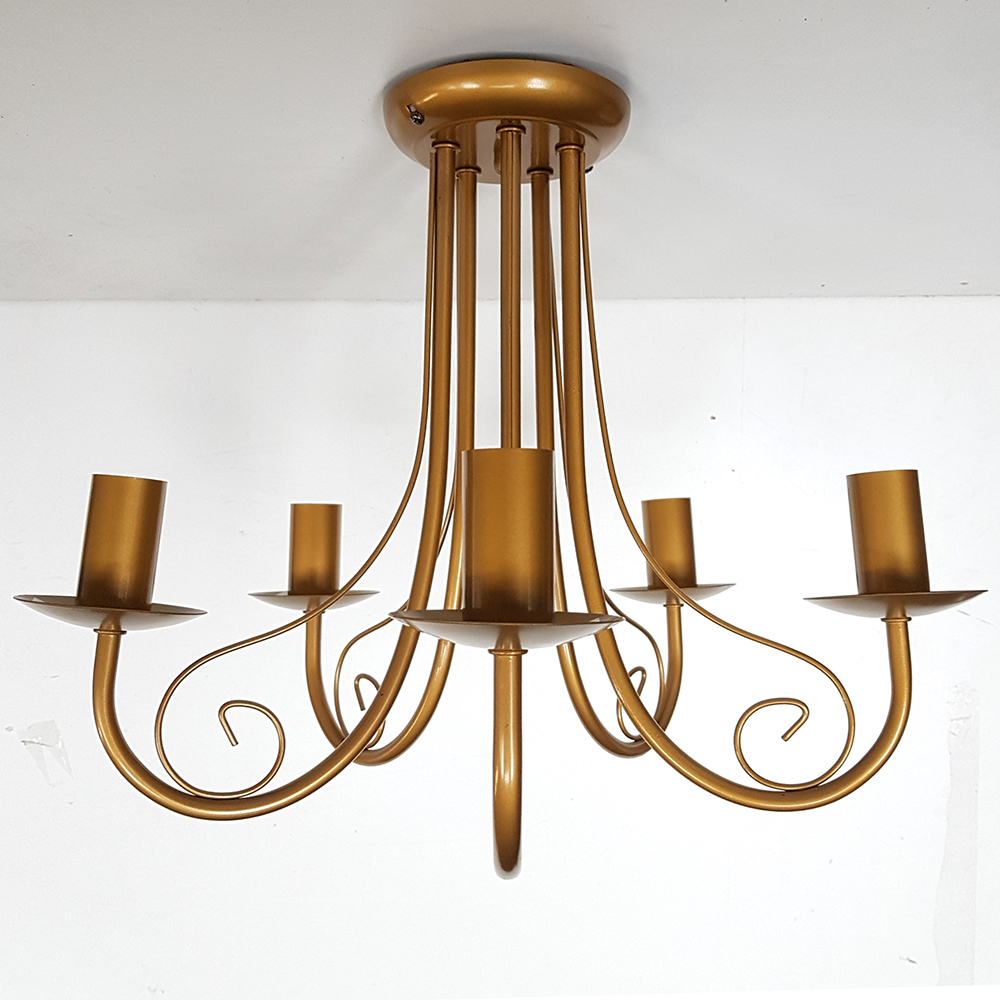 Details About 5 Arm Semi Flush Mount Traditional Style Ceiling Light Brass Clearance Litecraft