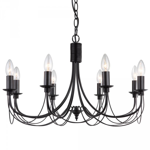 Details About Traditional Chandelier Curved Multi Arm 8 Way Ceiling Lighting Black Litecraft